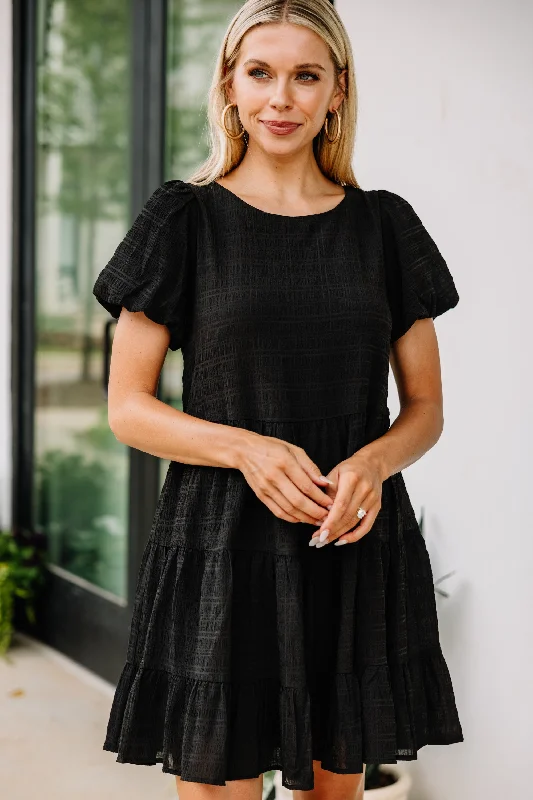 Fashionable Women's Wardrobe It All Makes Sense Black Tiered Dress