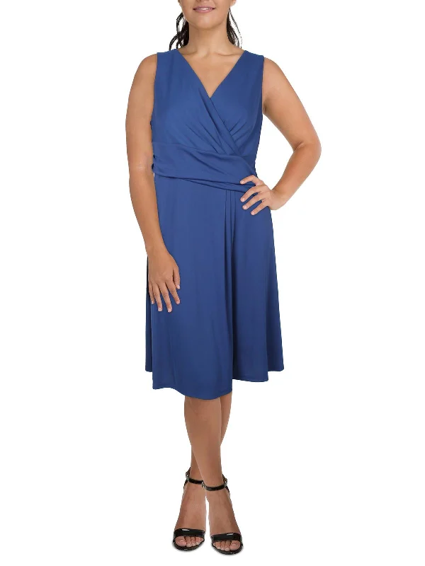 Comfortable Women's Outfits Womens Pleated Jersey Wear To Work Dress