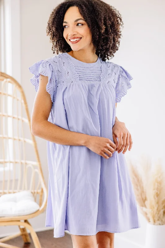 High-End Women's Apparel Chic Instincts Lavender Purple Babydoll Dress