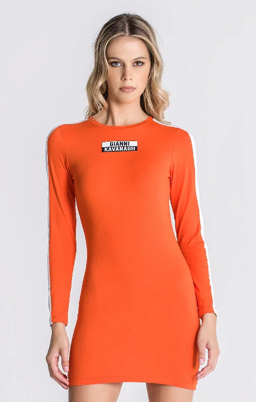 Early Bird Offer Orange Statement Dress