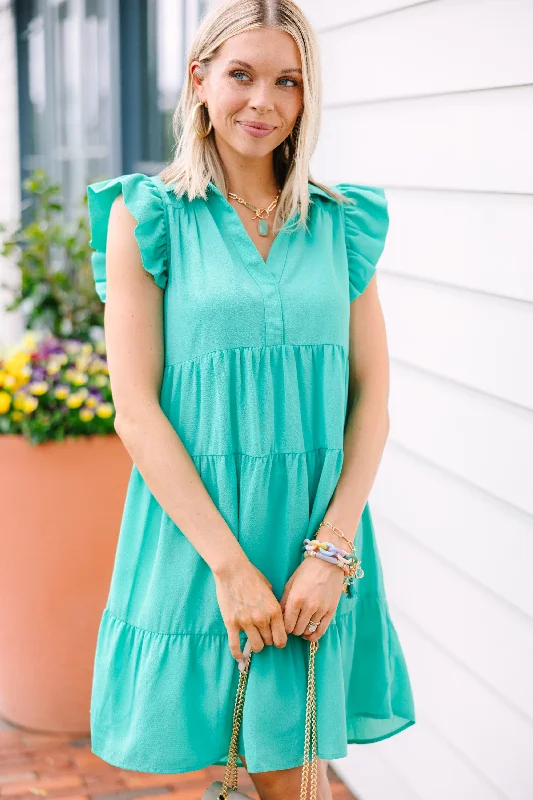 Versatile Women's Clothing for All Occasions Hear You Loud And Clear Jade Green Babydoll Dress