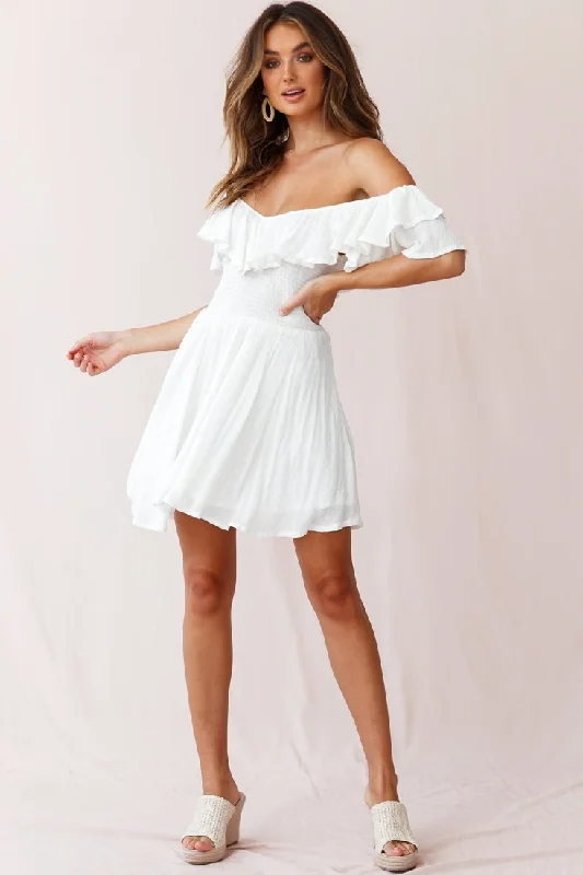Affordable Luxury Women's Garments Akira Chiffon Dinner Date Dress White