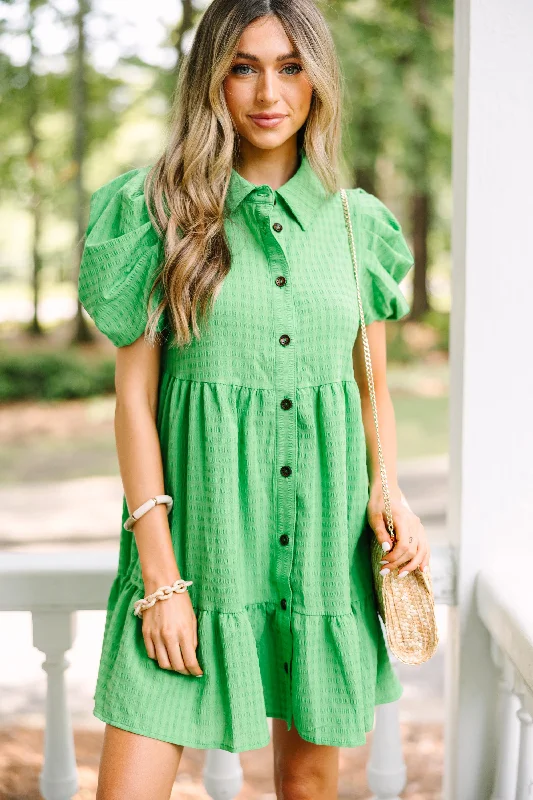Affordable Luxury Women's Garments Something To See Green Babydoll Dress