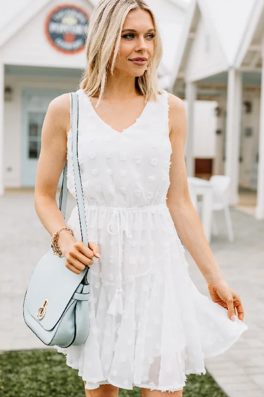 Plus Size Women Wear Darling Love Off White Swiss Dot Dress