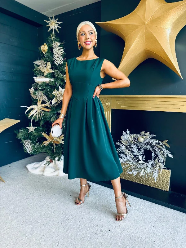 Versatile Women's Clothing for All Occasions Florence Detailed Occasion Dress Forest Versatile Women's Clothing for All Occasions Florence Detailed Occasion Dress Forest