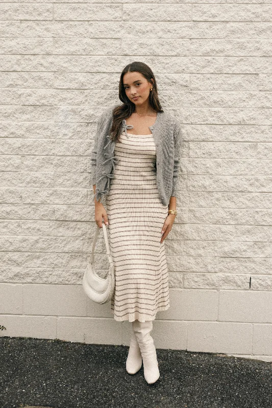 Women Clothing Henry Striped Dress - Cream Mocha