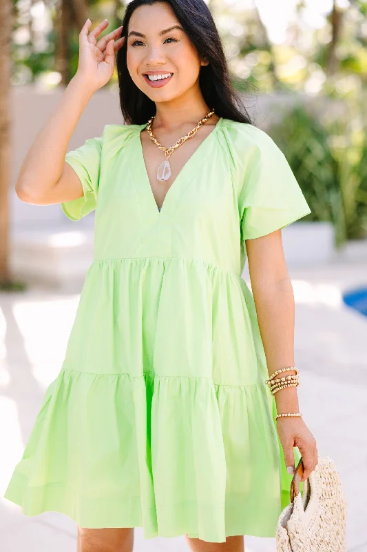 Comfortable Loungewear for Women Get What You Need Lime Green Babydoll Dress