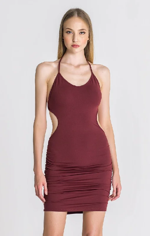 Plus Size Women's Fashion Burgundy Lucifer Dress