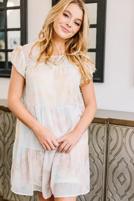 Elegant Women's Clothing Online Thinking Of You Ivory White Tie Dye Dress