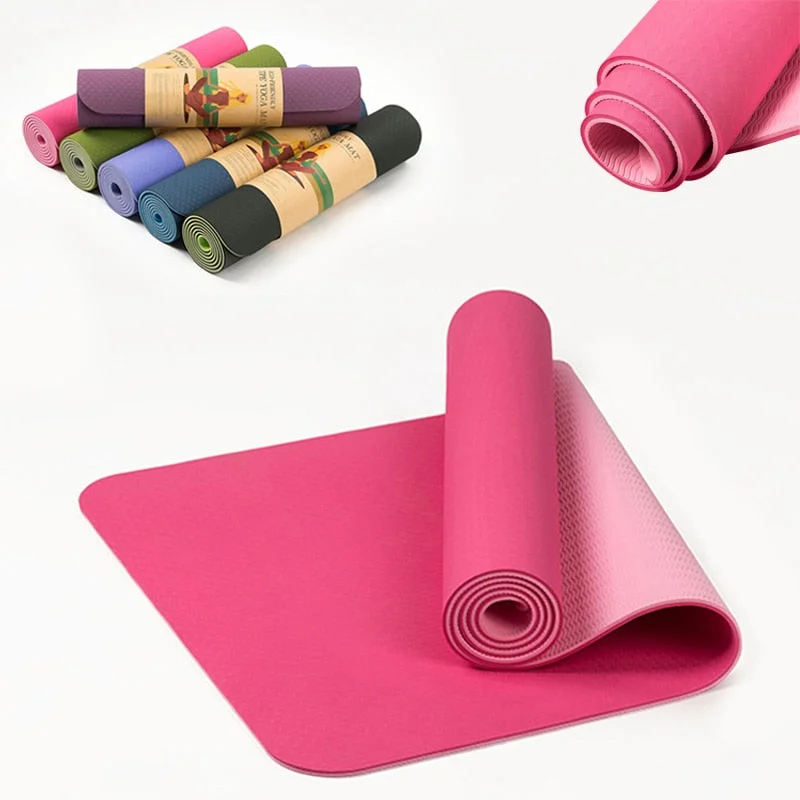 Relax, Restore, And Save On Yoga Essentials 6MM TPE Non-slip Elastic Yoga Mat For Beginner Environmental Fitness Pilates Mat Lamination Multicolor Carpet Gym Exercise Mats Relax, Restore, And Save On Yoga Essentials 6MM TPE Non-slip Elastic Yoga Mat For Beginner Environmental Fitness Pilates Mat Lamination Multicolor Carpet Gym Exercise Mats