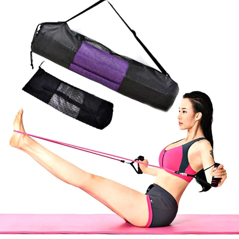 Ground Yourself With Discounted Yoga Mats Black Portable Yoga Mat Bag Nylon Pilates Carrier Mesh Adjustable Strap Sport Tool Style