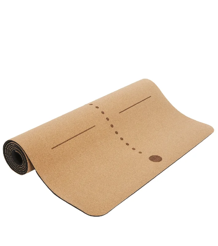 Everyday Yoga Alignment Cork Yoga Mat 72 x 26 Inch 5mm Natural Cork with Rubber