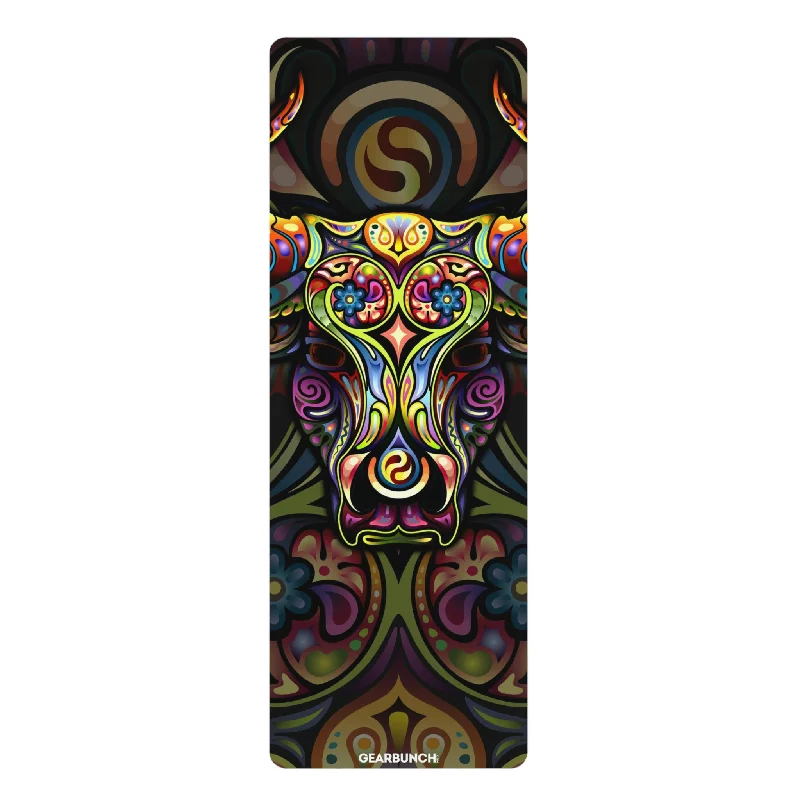 Premium Yoga Accessories At Reduced Prices GearBunch Colorful Ornamental Bull Yoga Mat Premium Yoga Accessories At Reduced Prices GearBunch Colorful Ornamental Bull Yoga Mat