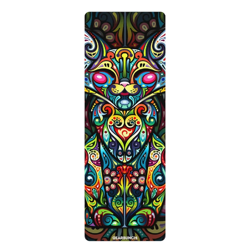 Inner Peace, Outer Savings On Yoga Essentials GearBunch Colorful Ornamental Cat Yoga Mat Inner Peace, Outer Savings On Yoga Essentials GearBunch Colorful Ornamental Cat Yoga Mat