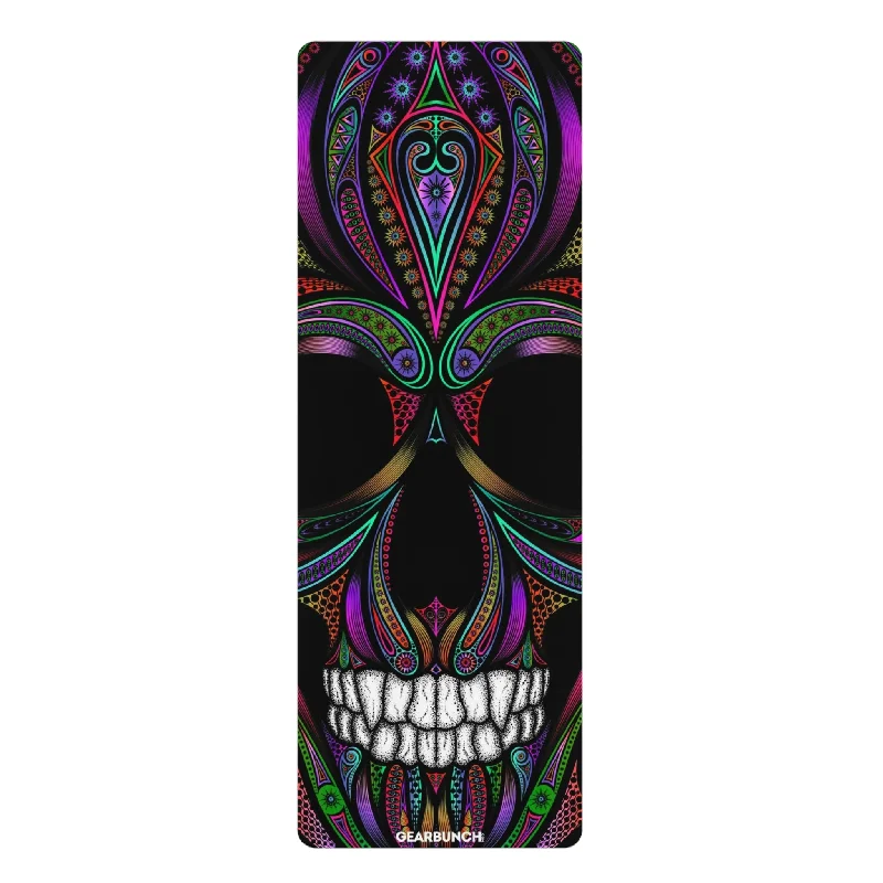 Special Discounts On The Tools To Enhance Your Flow GearBunch Ornamental Colorful Pink Skull Yoga Mat
