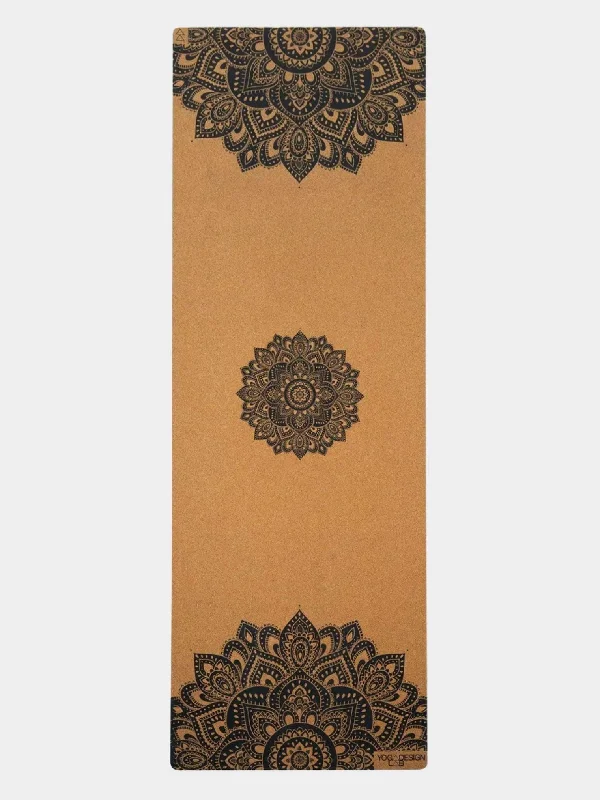 Feel Grounded With Yoga Mats At Discounted Prices Yoga Design Lab Cork Mat 1.5mm - Mandala Black