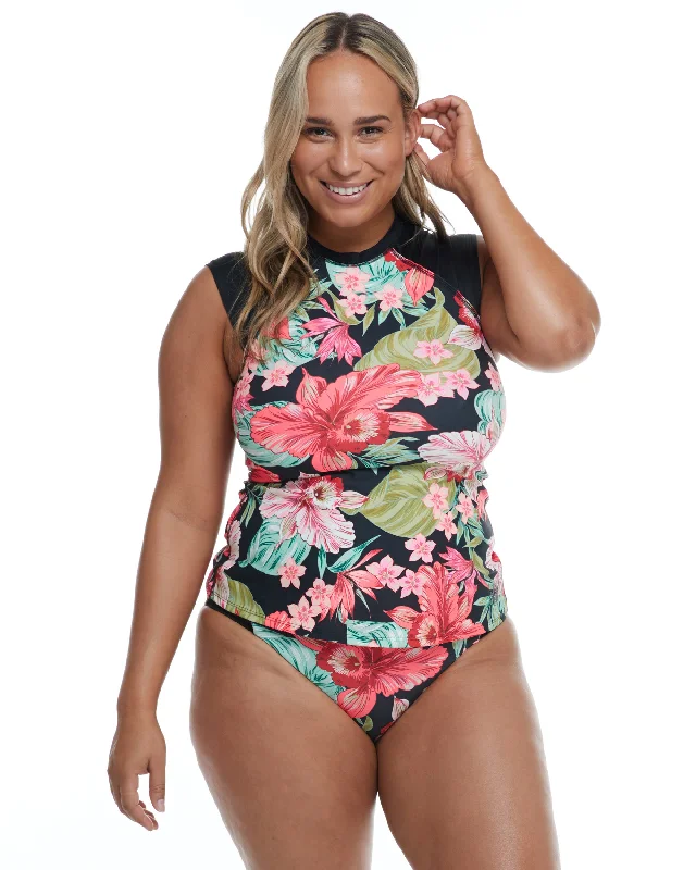 Your Yoga Essentials, Now At Lower Prices Isla Foca Plus Size Exhale Cross-Over Rash Guard - Black Your Yoga Essentials, Now At Lower Prices Isla Foca Plus Size Exhale Cross-Over Rash Guard - Black