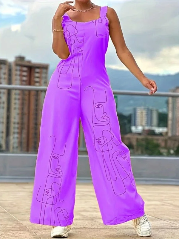 Your Yoga Wardrobe, Upgraded For Less Alpha C Apparel Abstract Print Wide Leg Jumpsuit Your Yoga Wardrobe, Upgraded For Less Alpha C Apparel Abstract Print Wide Leg Jumpsuit