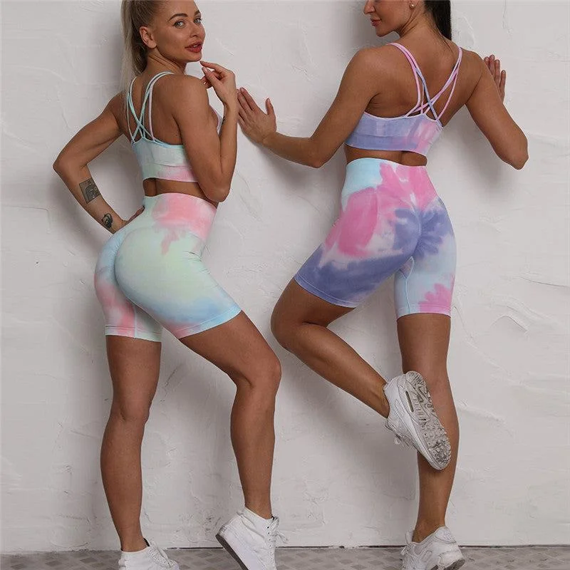 Flexibility Meets Affordability In Our Yoga Wear Sale Beautiful Back Yoga Wear Women's Seamless Moisture Wicking Tie-dye Shorts & Suits Style Flexibility Meets Affordability In Our Yoga Wear Sale Beautiful Back Yoga Wear Women's Seamless Moisture Wicking Tie-dye Shorts & Suits Style