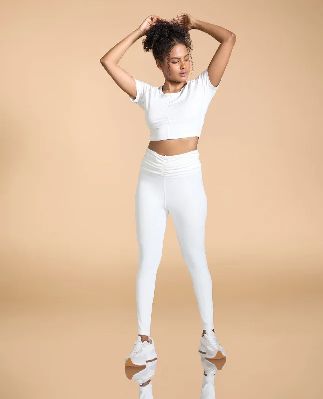 Look Good, Feel Good, And Save Big Feather Feel Ruched Crop Top and Leggings