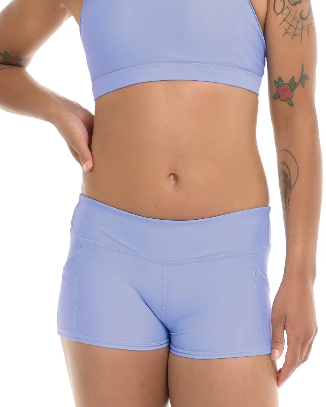 Fashionable Yoga Apparel Now On Sale Smoothies Rider Cross-Over Short - Periwinkle