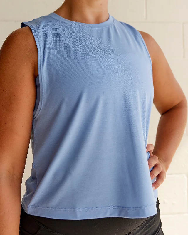 Master Every Pose With Premium Yoga Wear Deals AMRAP Tank - Arctic Blue