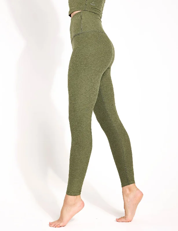 Find Balance In Stylish And Affordable Yoga Wear Spacedye Caught In The Midi High Waisted Legging - Moss Green Heather Find Balance In Stylish And Affordable Yoga Wear Spacedye Caught In The Midi High Waisted Legging - Moss Green Heather