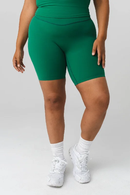 Move With Confidence In Discounted Yoga Outfits Cloud II™ Biker Short - Clover