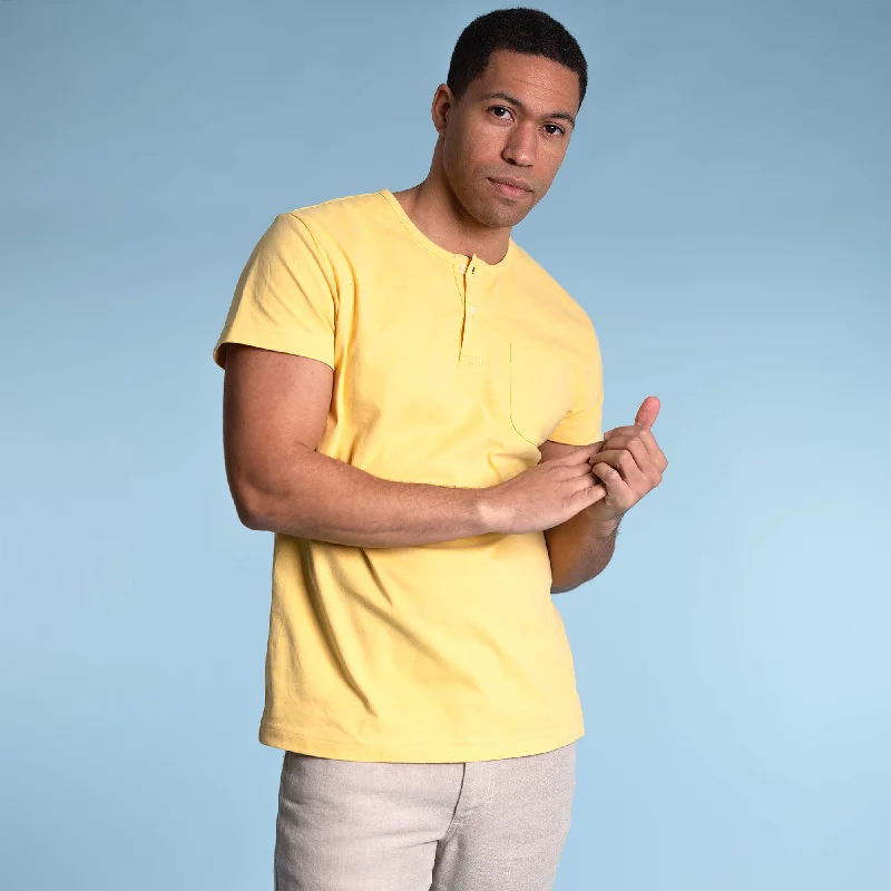 Fashionable Yoga Apparel Now On Sale COLIN 100% Organic Prima Cotton Henley Pocket T-Shirt (Plastic-free Tagua Nut Buttons, 100% Biodegradable Option) (Unisex) Fashionable Yoga Apparel Now On Sale COLIN 100% Organic Prima Cotton Henley Pocket T-Shirt (Plastic-free Tagua Nut Buttons, 100% Biodegradable Option) (Unisex)