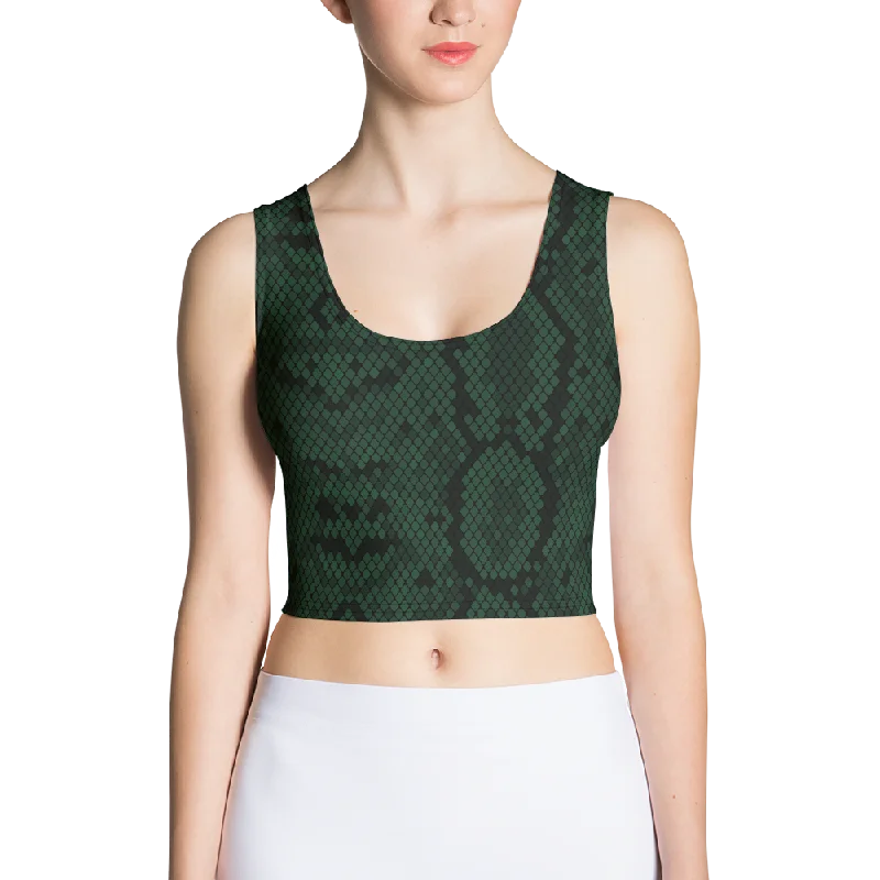 Ultimate Comfort And Style Now At Lower Prices Green Python Crop Tank Top