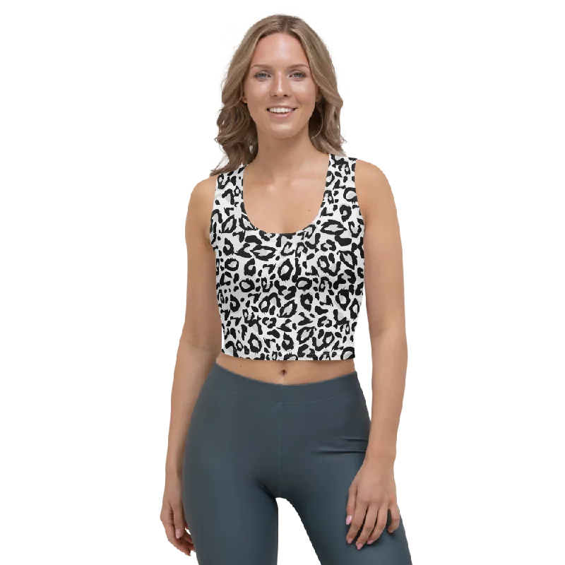 Embrace Comfort With Yoga Wear On Sale Leopard White Crop Tank Top