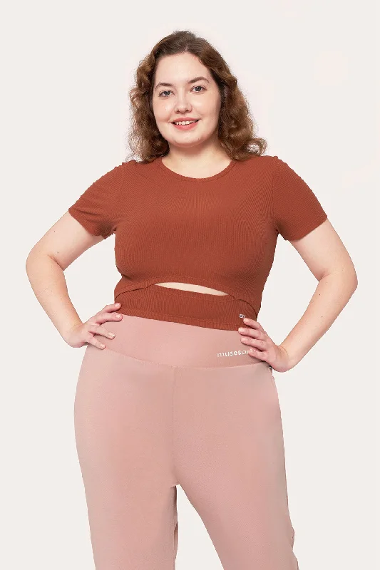 Namaste And Save On Yoga Apparel Cut Off Ribbed Short Sleeve