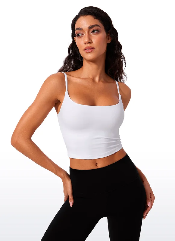 Affordable Activewear Designed For Movement Butterlift Scoop Neck Cropped Build-in Bra Tanks