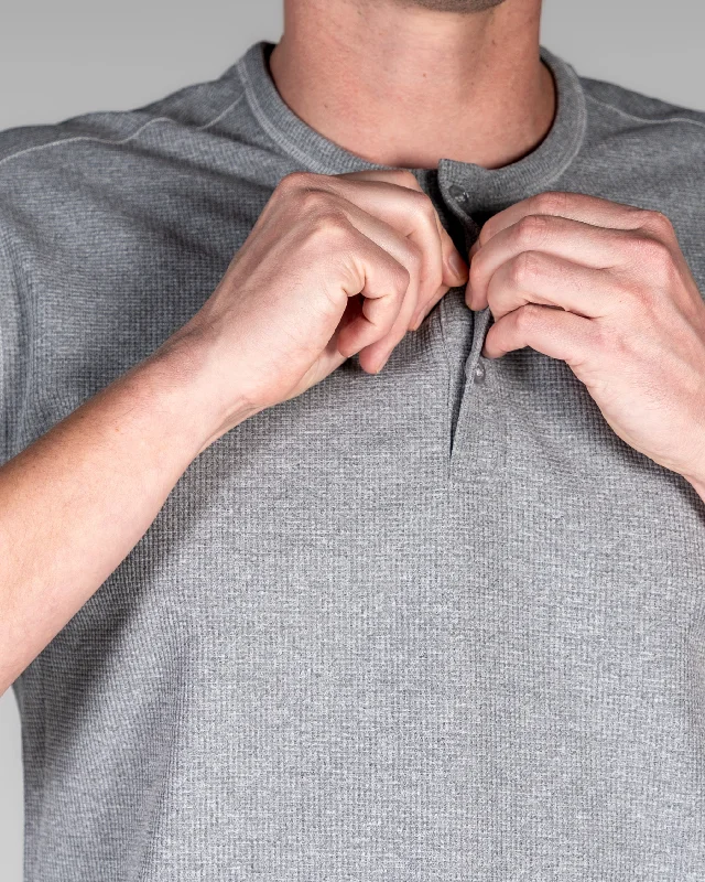 Premium Yoga Wear At Special Discounts Henley Tee - Gray