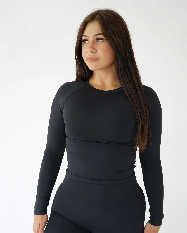 Embrace Comfort With Yoga Wear On Sale Impact Long Sleeve - Black