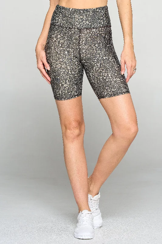 Fashionable Yoga Apparel Now On Sale Molly - Lacey Croc Biker Shorts 7"
