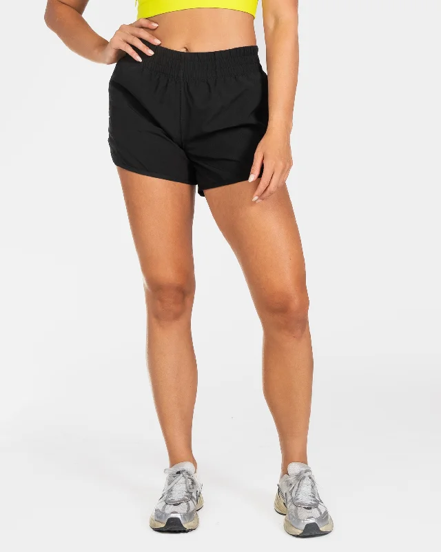 Stretch Your Limits, Not Your Wallet Level Up Shorts - Black