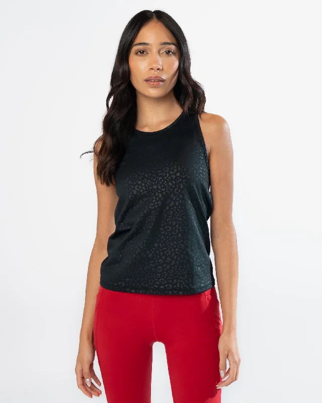 Stretch In Style With Budget-Friendly Yoga Wear Lux Tank - Black Leopard
