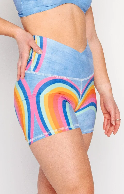 Stretch In Style With Budget-Friendly Yoga Wear Movement Short in Rainbow Love by Yoga Democracy Stretch In Style With Budget-Friendly Yoga Wear Movement Short in Rainbow Love by Yoga Democracy
