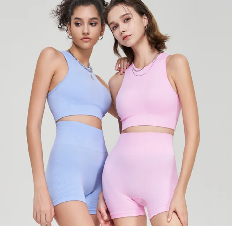 Yoga Wear At Unbeatable Prices Nude Yoga suit Adjustable bra vest Sports fitness shorts 5 color Yoga Wear At Unbeatable Prices Nude Yoga suit Adjustable bra vest Sports fitness shorts 5 color