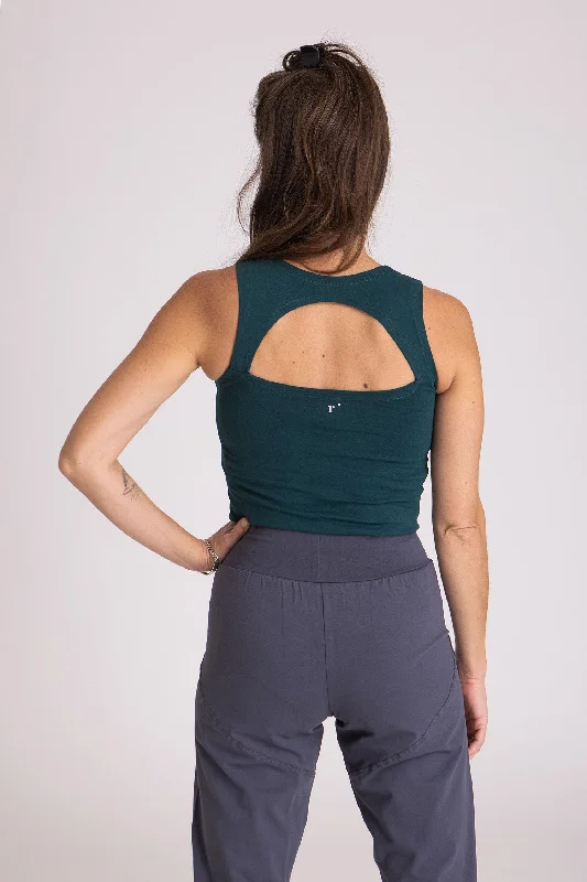Breathable, Moisture-Wicking, And Budget-Friendly Organic Cotton Half Moon Open Back Tank Top