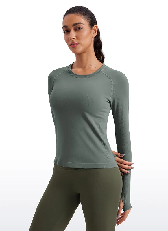 Shop High-Quality Yoga Apparel At Exclusive Discounts Seamless Long Sleeves with Thumbholes Shirts Shop High-Quality Yoga Apparel At Exclusive Discounts Seamless Long Sleeves with Thumbholes Shirts