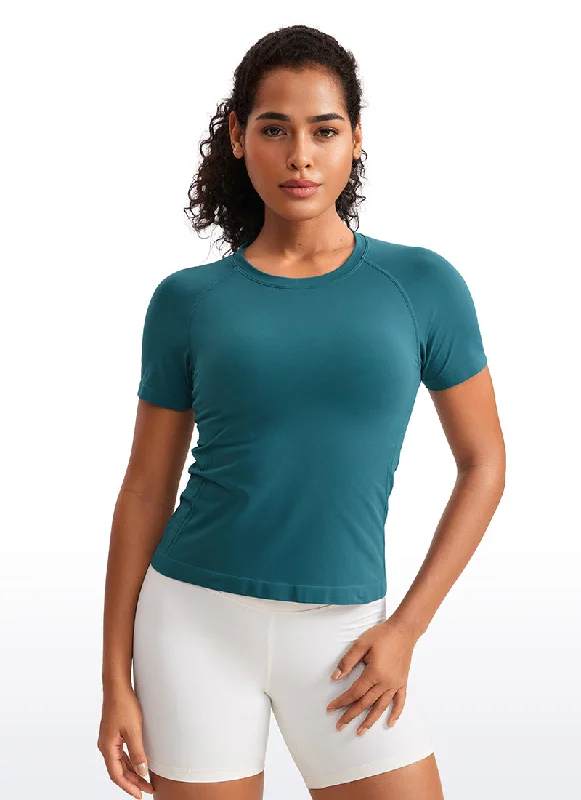 Breathable, Moisture-Wicking, And Budget-Friendly Seamless Crewneck Short Sleeve Shirts Waist Length