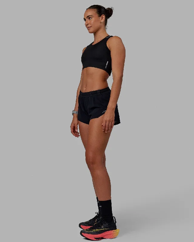 Performance Meets Savings In Our Yoga Wear Sale Race Day Cropped Performance Tank - Black-White