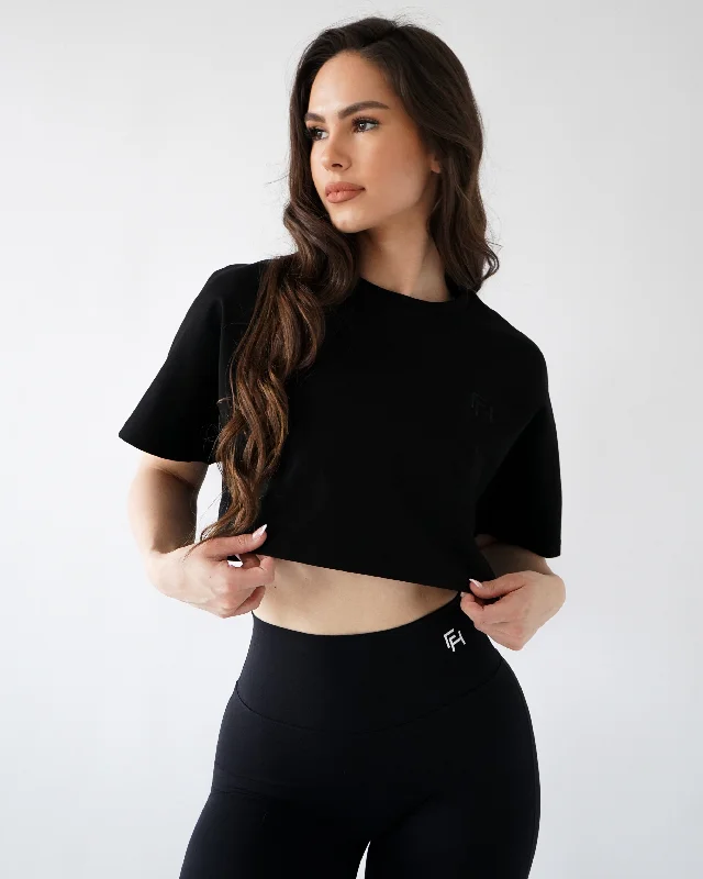The Perfect Fit At The Perfect Price Relaxed Crop Top - Black