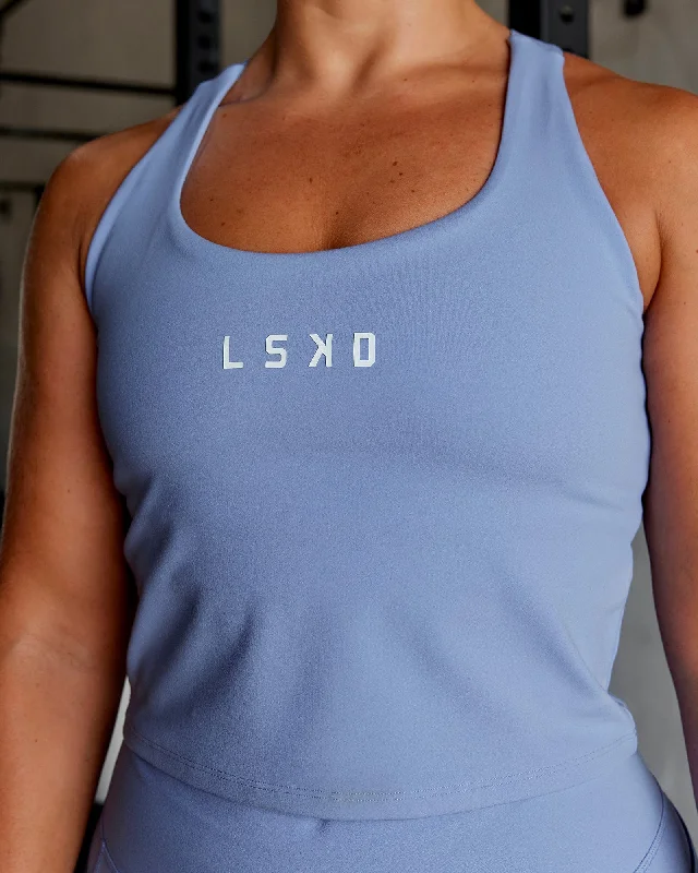 Stretch Your Limits, Not Your Wallet Rep Shelf Bra Performance Tank - Arctic Blue