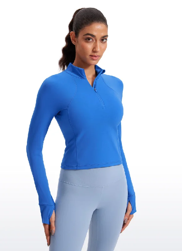 Trendy Yoga Outfits At Budget-Friendly Prices Butterluxe Half-Zip Long Sleeve Cropped Trendy Yoga Outfits At Budget-Friendly Prices Butterluxe Half-Zip Long Sleeve Cropped