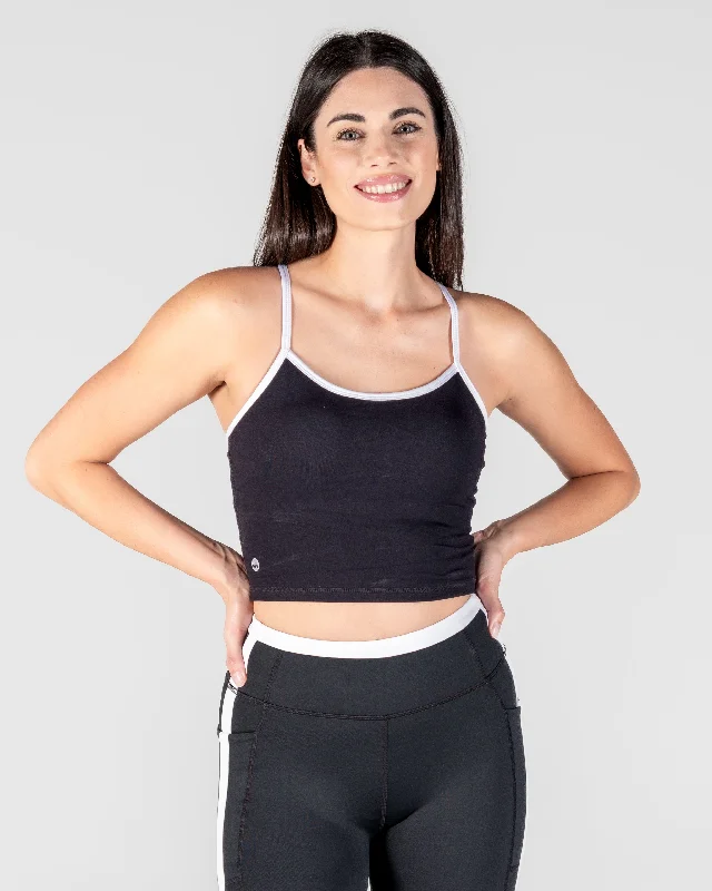 Affordable Yoga Fashion For Every Pose Sculpt Ava Crop Top - Black & White