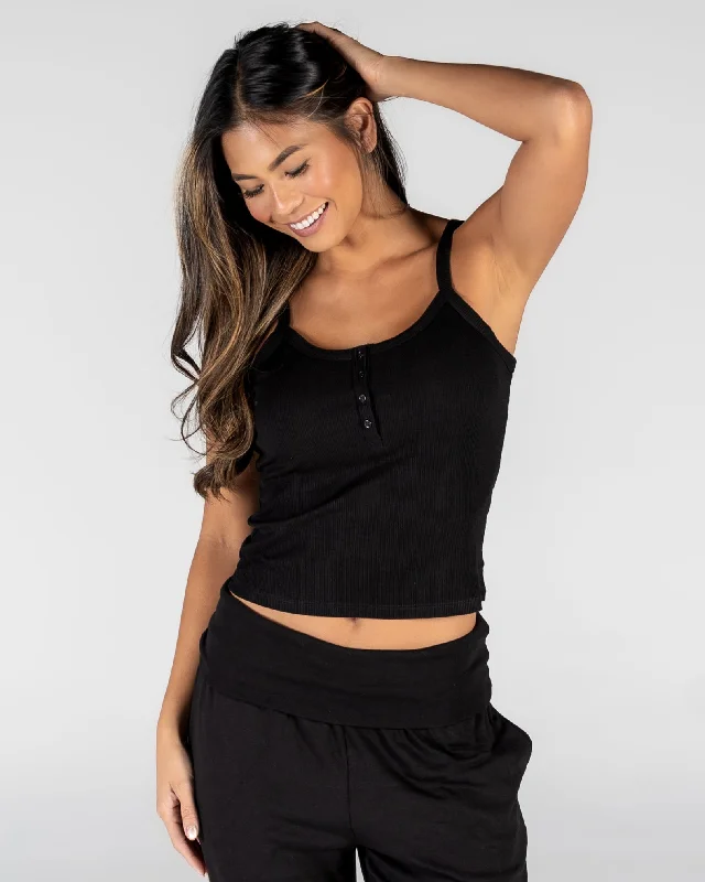 Soft, Stretchy, And Super Affordable Yoga Wear Serenity Tank - Black - FINAL SALE