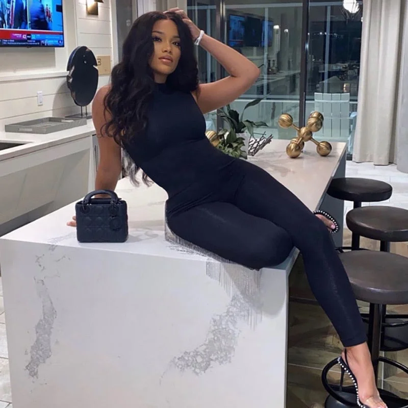 black jumpsuit